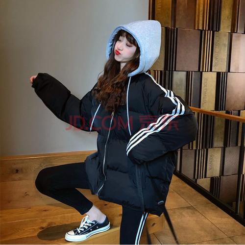 秋冬韩版拼接面包服外套棉衣百搭嘻哈风ins国潮赫本棉服女ulzzang