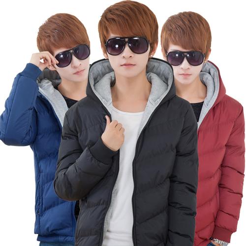 暖冬型格 青少年修身连帽加厚棉服测评